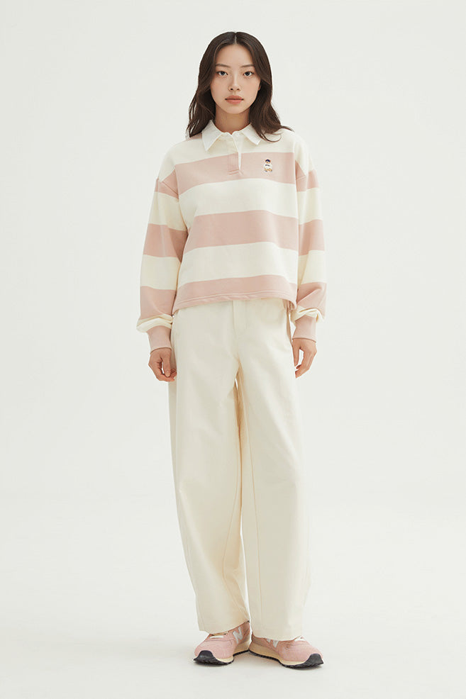 Women Long Sleeve Woodie Crop Sweatshirt