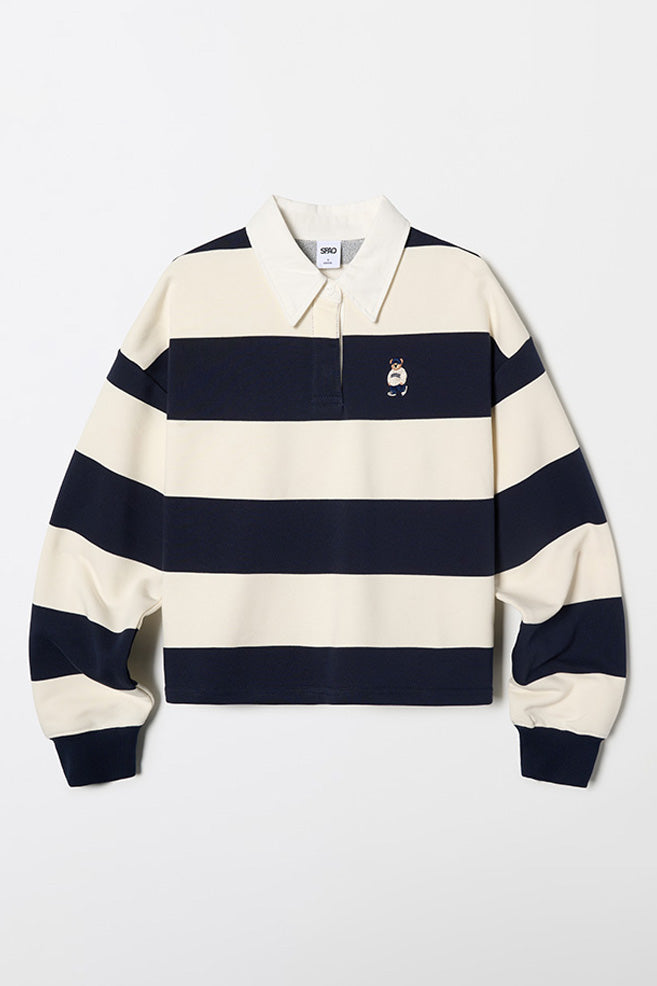 Women Long Sleeve Woodie Crop Sweatshirt