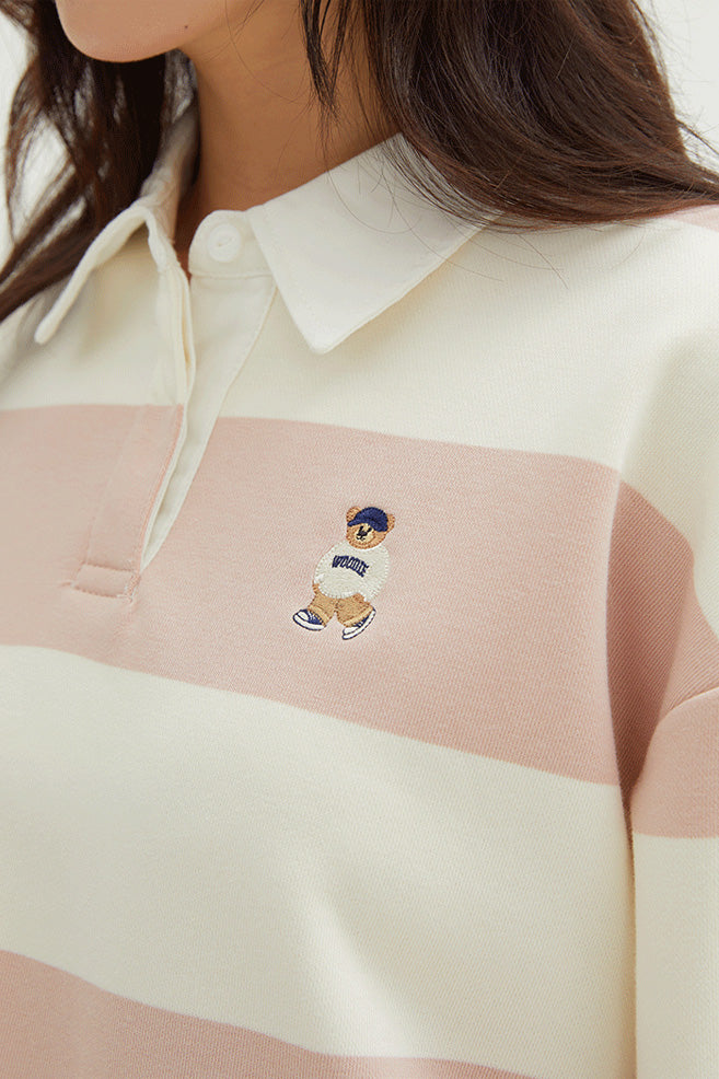 Women Long Sleeve Woodie Crop Sweatshirt