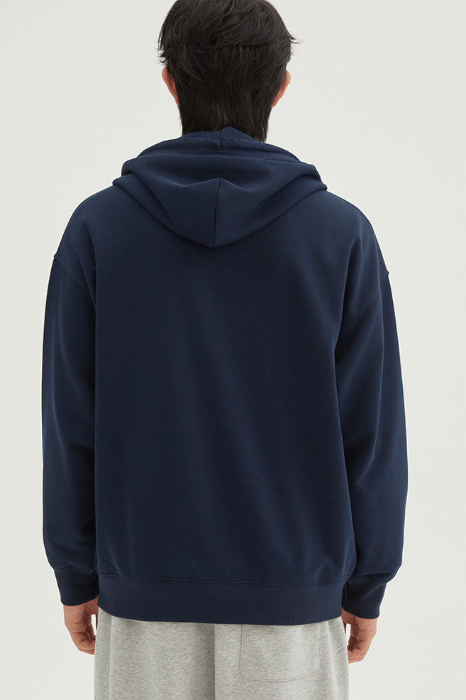 Men Long Sleeve Woodie Embroidery Zip-Up Hoodie