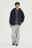 Men Long Sleeve Woodie Embroidery Zip-Up Hoodie