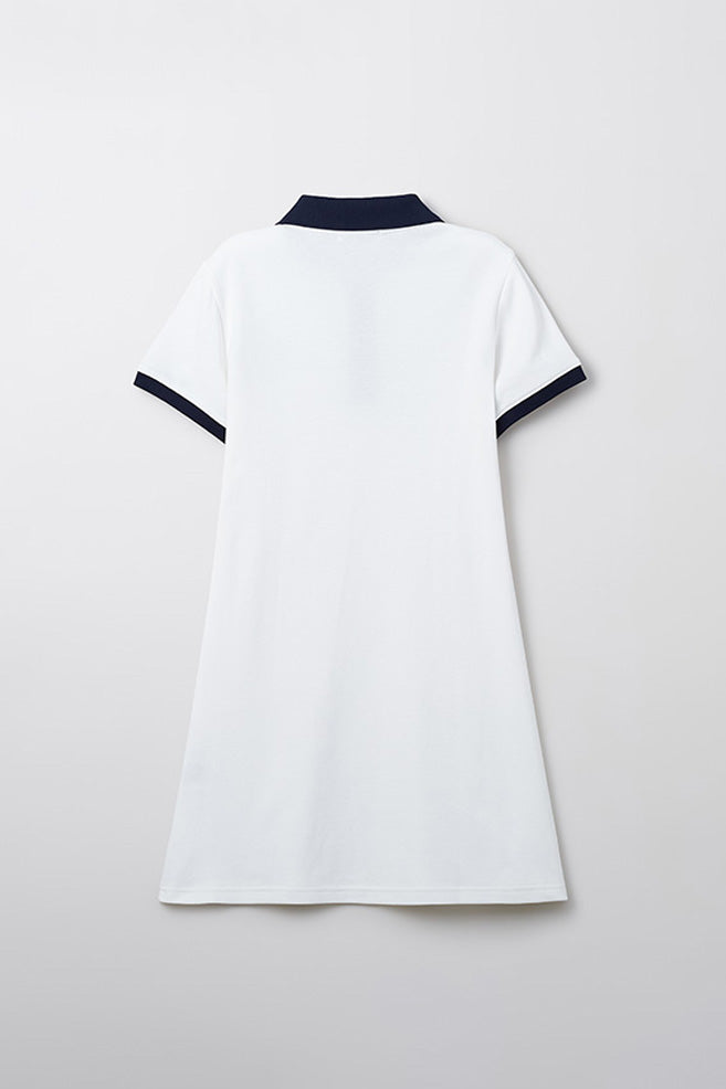 Women Short Sleeve Woodie Collared Dress