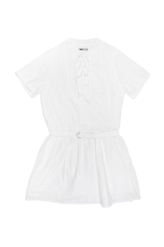 Women Short Sleeve Mandarin Collar Dress