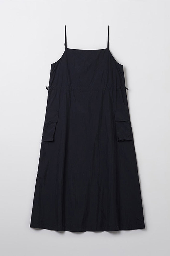 Women Sleeveless Nylon Pocket Long Dress