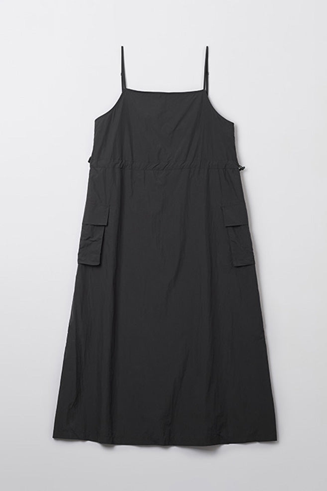 Women Sleeveless Nylon Pocket Long Dress