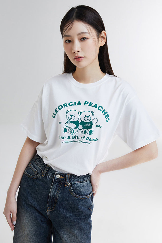 SPAO Women Short Sleeve Sweet Bear Tee