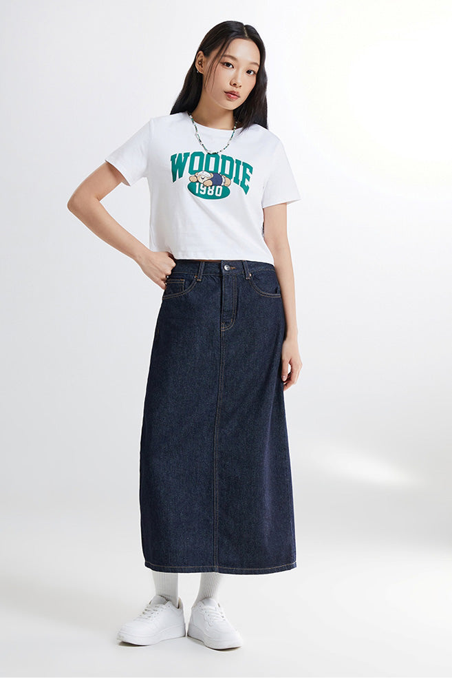 SPAO Women Short Sleeve Woodie Crop Tee