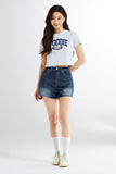 SPAO Women Short Sleeve Woodie Crop Tee