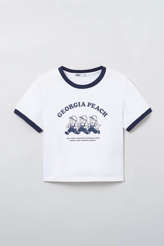 SPAO Women Short Sleeve Bread Girl Crop Tee