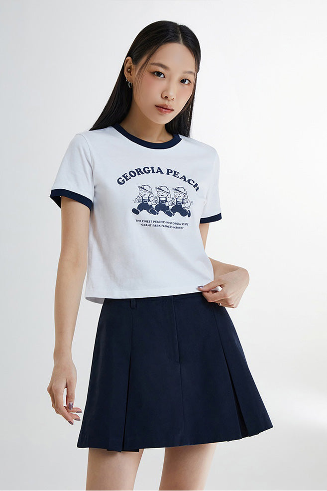 SPAO Women Short Sleeve Bread Girl Crop Tee