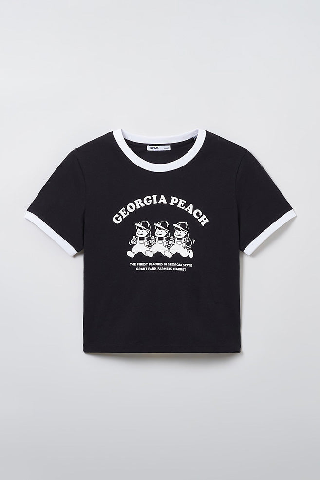 SPAO Women Short Sleeve Bread Girl Crop Tee