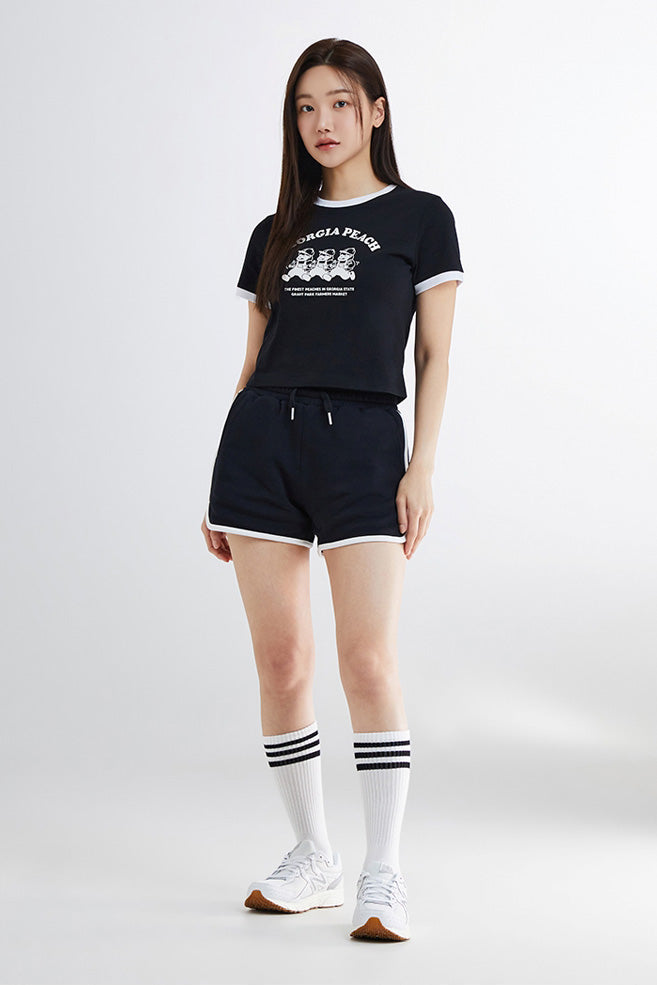 SPAO Women Short Sleeve Bread Girl Crop Tee