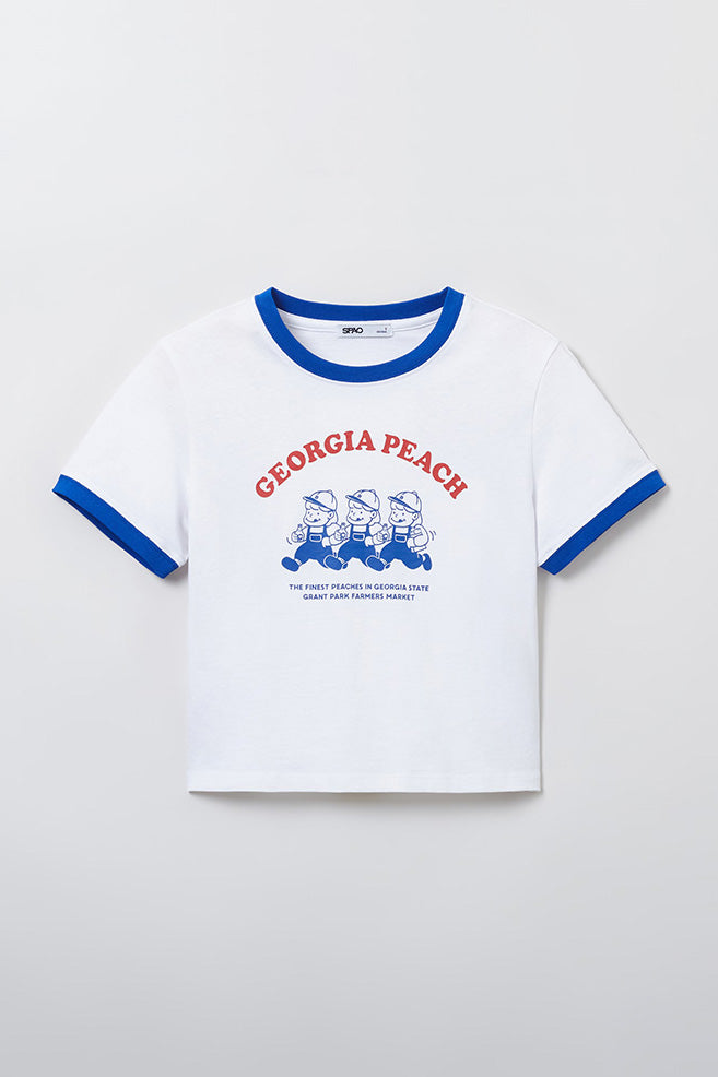 SPAO Women Short Sleeve Bread Girl Crop Tee