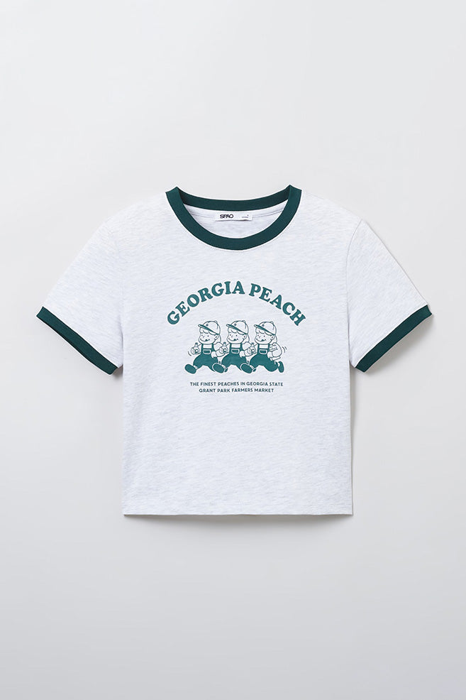 SPAO Women Short Sleeve Bread Girl Crop Tee