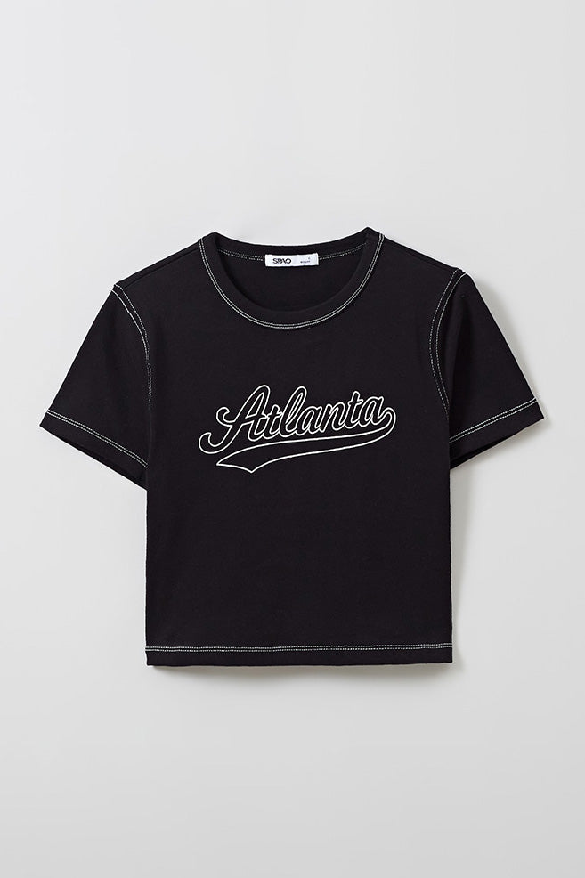 SPAO Women Short Sleeve Atlanta Crop Tee