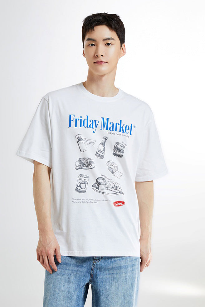 SPAO Men Short Sleeve Friday Market Tee