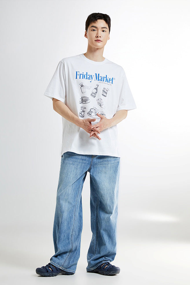 SPAO Men Short Sleeve Friday Market Tee