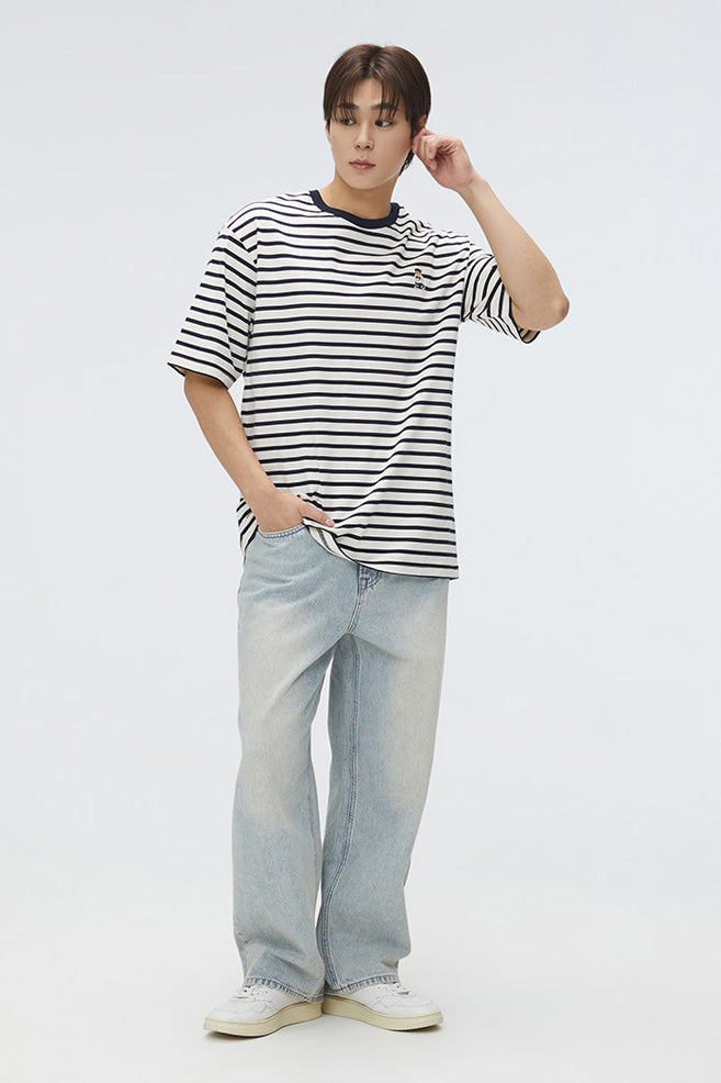 SPAO Men Short Sleeve Woodie Stripe Tee