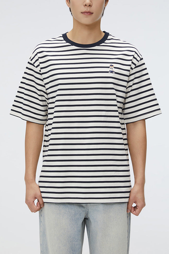 SPAO Men Short Sleeve Woodie Stripe Tee