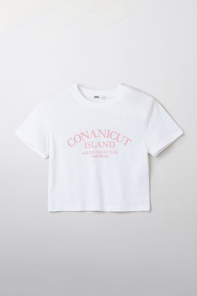 SPAO Women Short Sleeve Conanicut Crop Tee