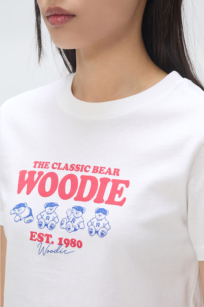 SPAO Women Short Sleeve Woodie Crop T Shirt