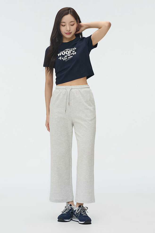 SPAO Women Short Sleeve Woodie Crop T Shirt