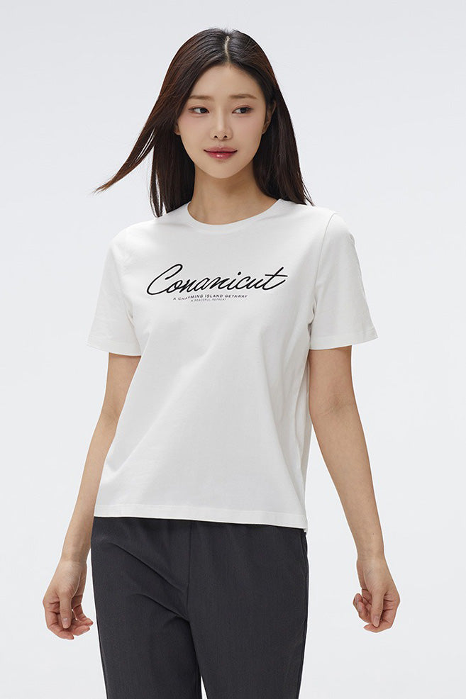 Women Short Sleeve Conanicut Embroidered Tee