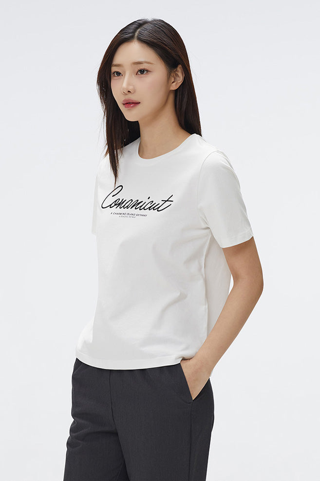 Women Short Sleeve Conanicut Embroidered Tee