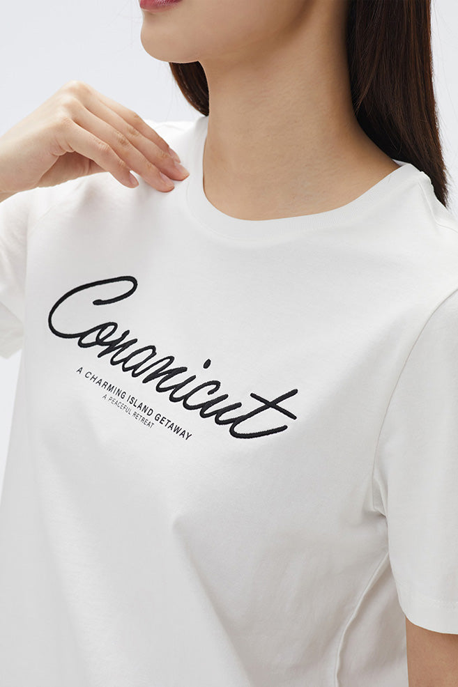 Women Short Sleeve Conanicut Embroidered Tee
