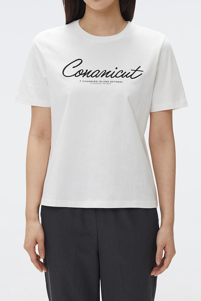 Women Short Sleeve Conanicut Embroidered Tee