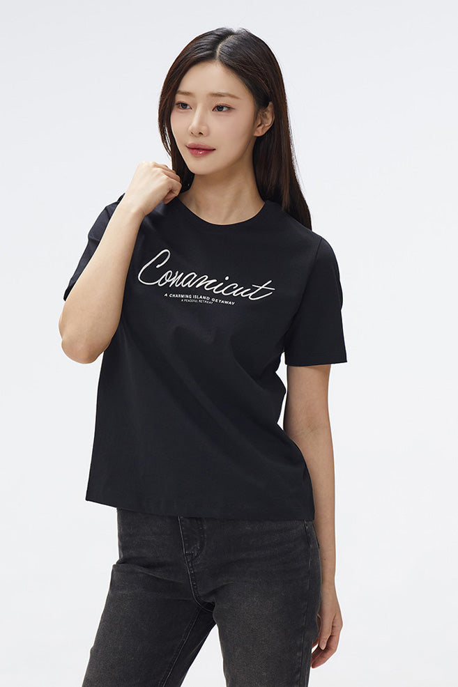 Women Short Sleeve Conanicut Embroidered Tee