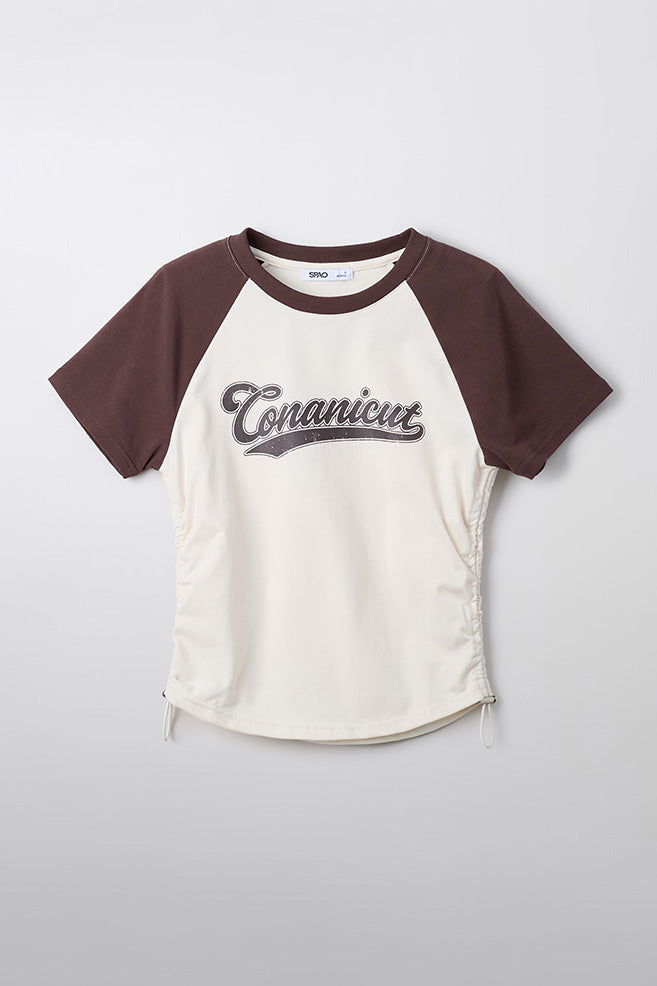 SPAO Women Short Sleeve Raglan Crop Tee