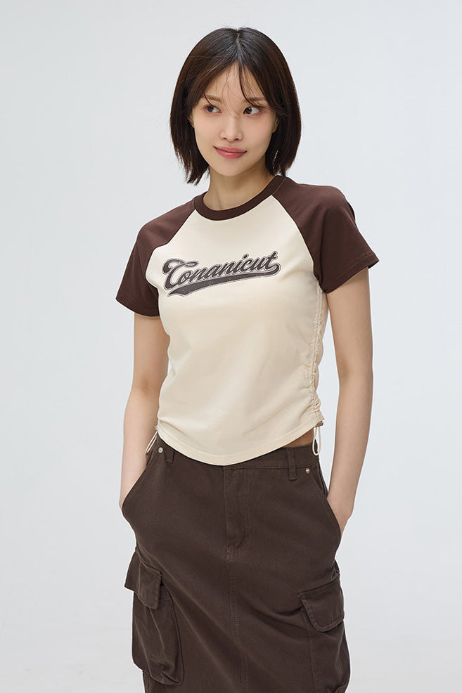 SPAO Women Short Sleeve Raglan Crop Tee