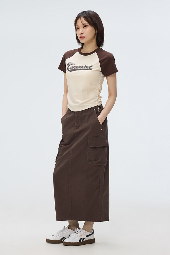 SPAO Women Short Sleeve Raglan Crop Tee
