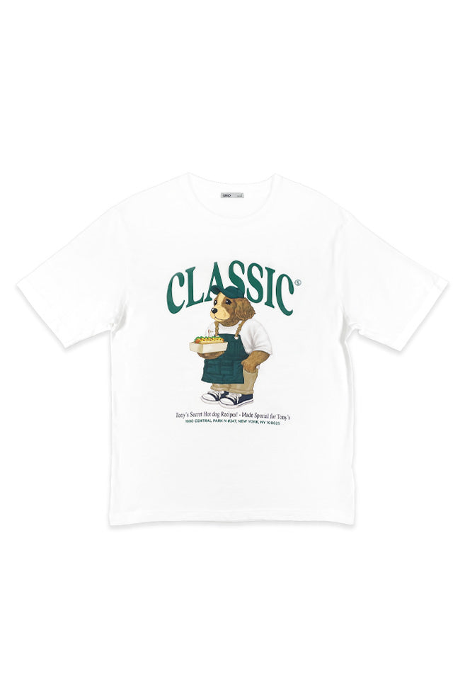 Men Short Sleeve Tony Hotdog Graphic Tee