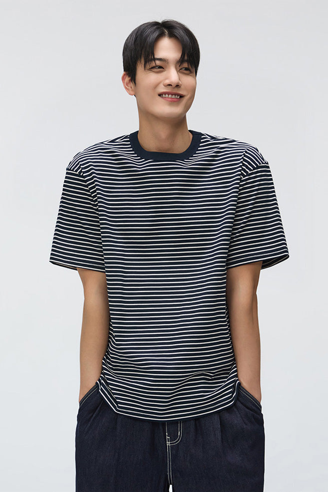 SPAO Men Short Sleeve Stripe Tee