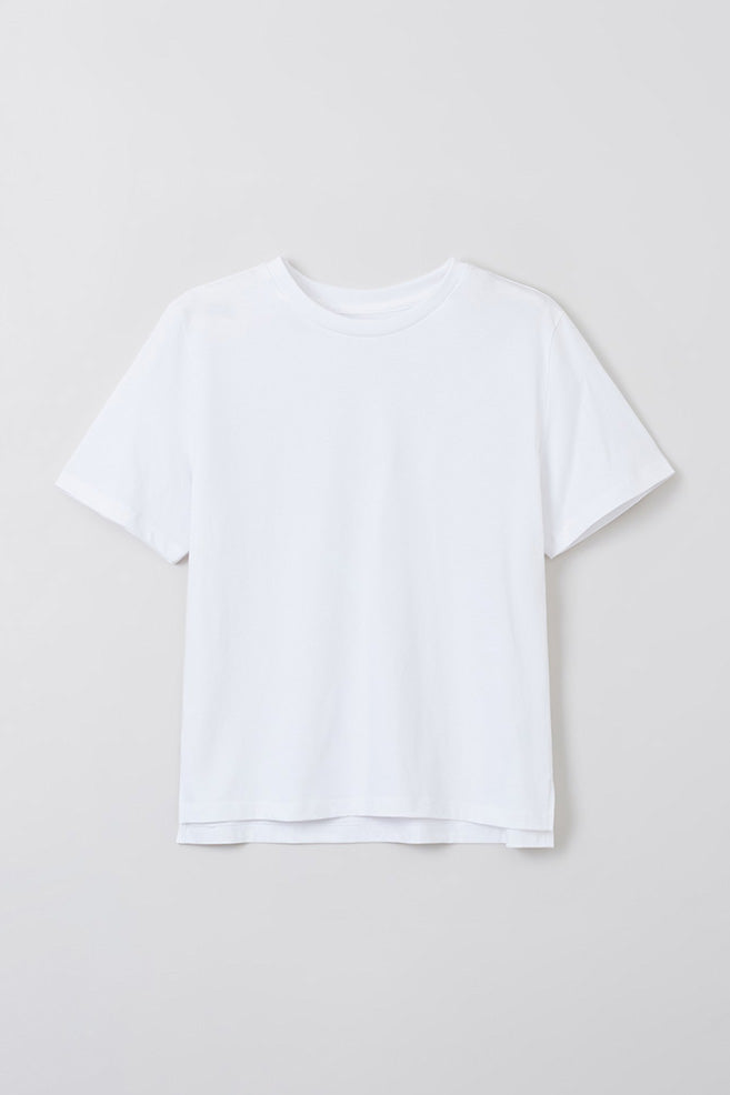 Women Short Sleeve Semi Crop Loose Tee