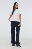 Women Short Sleeve Semi Crop Loose Tee