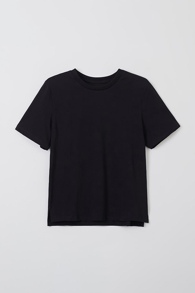 Women Short Sleeve Semi Crop Loose Tee