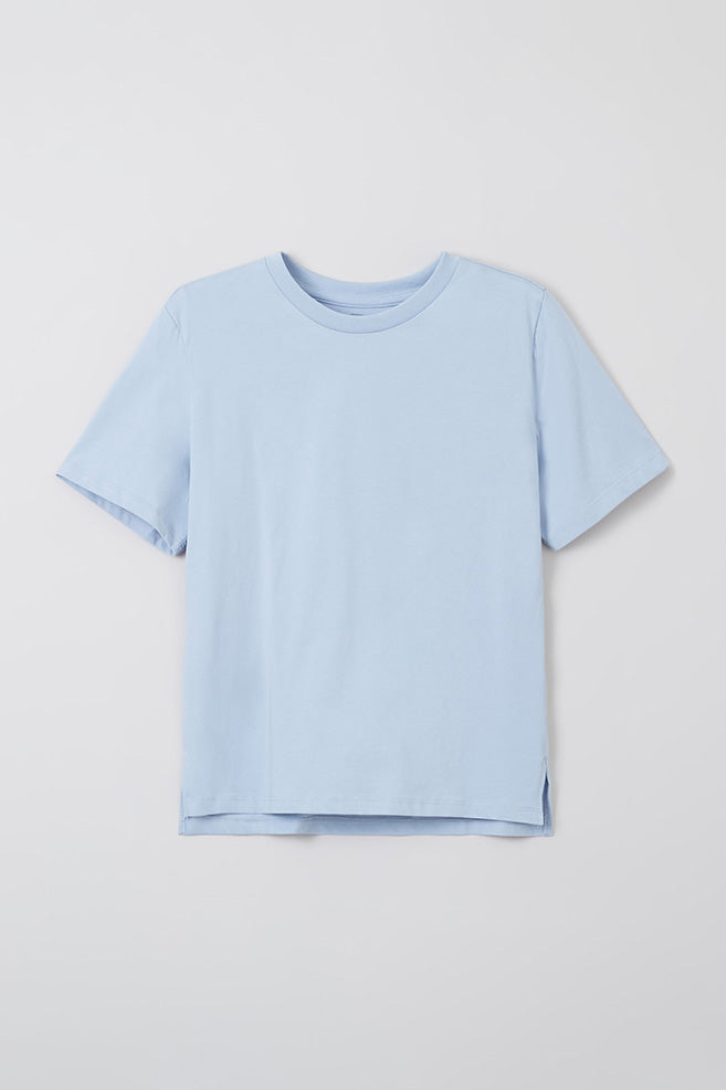Women Short Sleeve Semi Crop Loose Tee