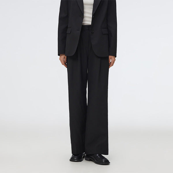 SPAO Women Wide Long Slack SPTAF24W05 Black