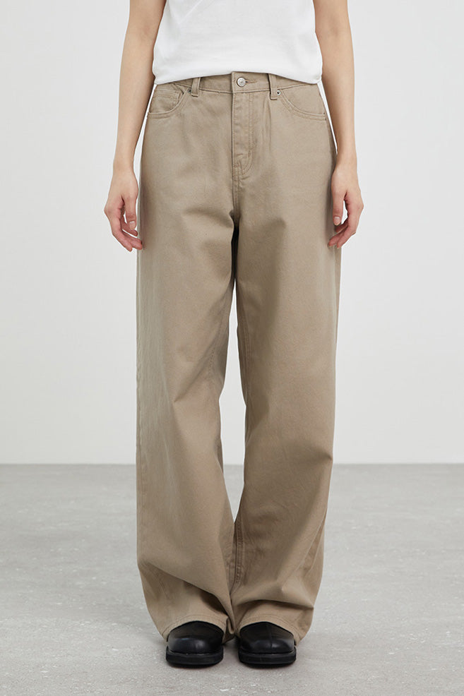 Women Cotton Twill Wide Pants