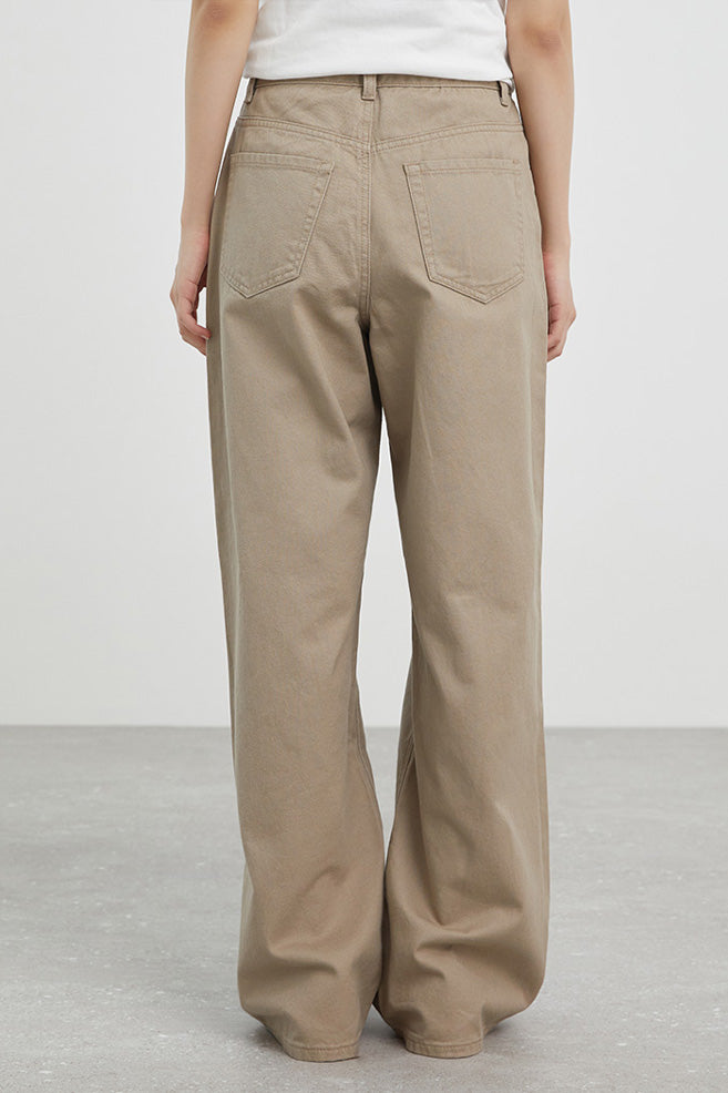 Women Cotton Twill Wide Pants
