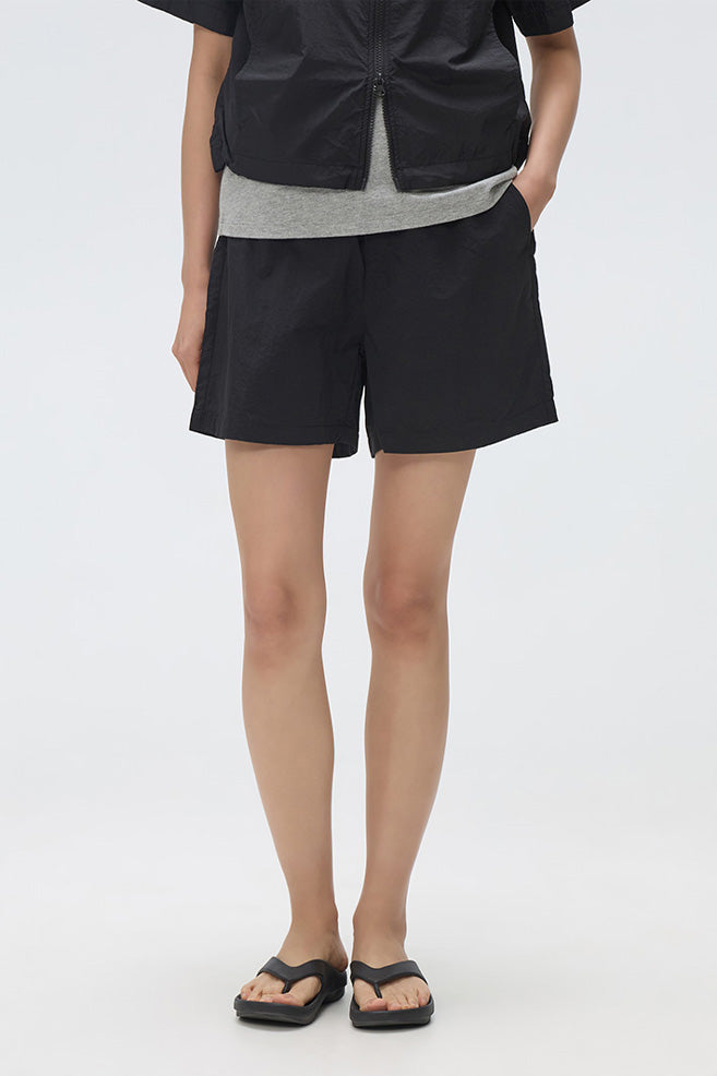 Women Nylon Band Shorts