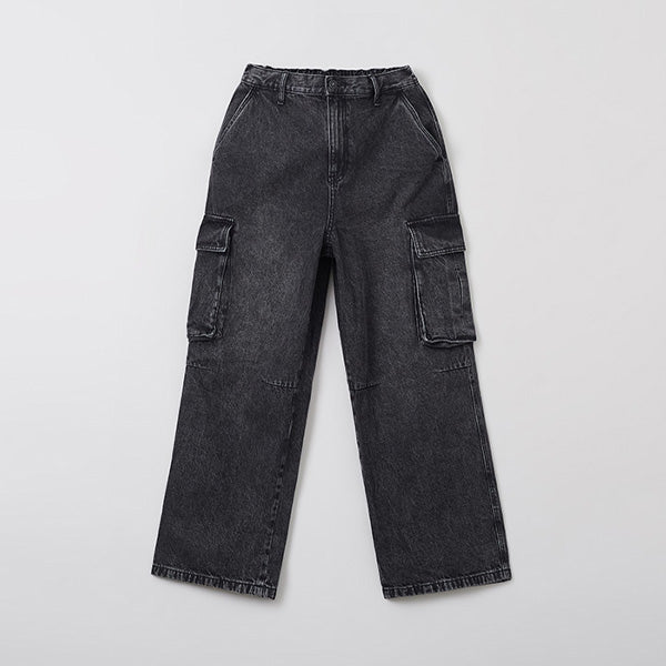 SPAO Men Cargo Wide Jeans SPTJF23C57 D/Grey