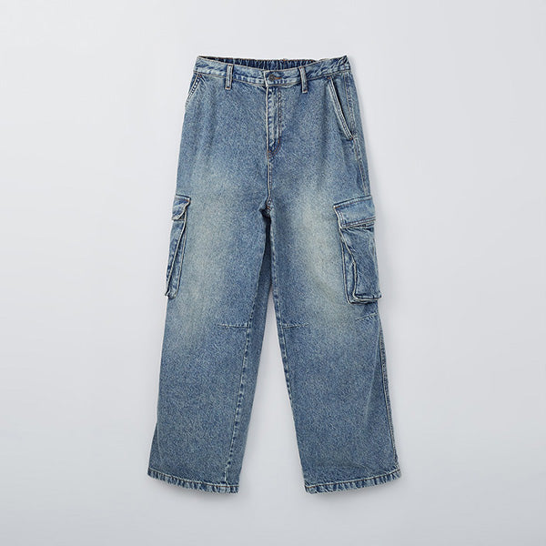 SPAO Men Cargo Wide Jeans SPTJF23C57 Vintage Indigo