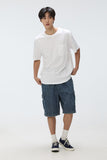 Men Lightweight Denim Cargo Banded Shorts