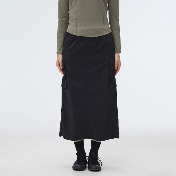 SPAO Women Cargo Long Skirt SPWHF23G01 Black