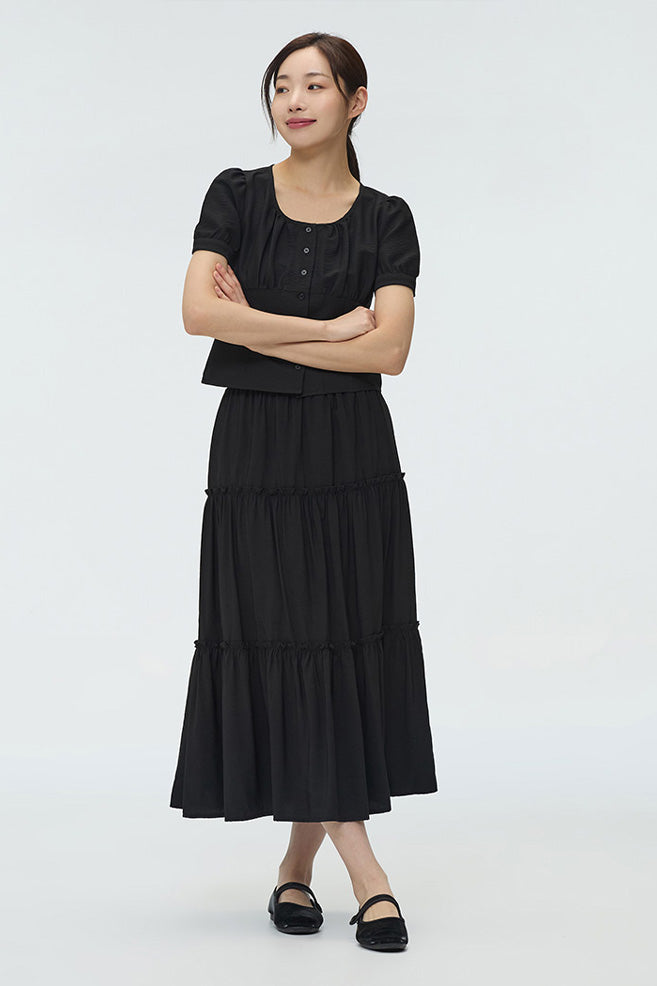 Women Tiered Long Skirt
