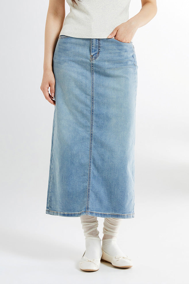 SPAO Women Denim Long Skirt
